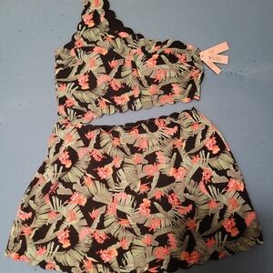 Victoria's Secret Black Tropical Floral One-Piece Swim Cover